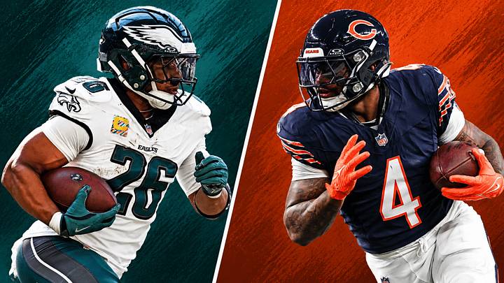 Philadelphia Eagles running back Saquon Barkley and Chicago Bears running back D'Andre Swift Philadelphia Eagles running back Saquon Barkley and Chicago Bears running back D'Andre Swift