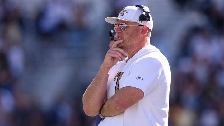 Oct 25, 2025; Atlanta, Georgia, USA; Georgia Tech Yellow Jackets head coach Brent Key on the sidelines against the Syracuse Orange in the fourth quarter at Bobby Dodd Stadium at Hyundai Field. Mandatory Credit: Brett Davis-Imagn Images Oct 25, 2025; Atlanta, Georgia, USA; Georgia Tech Yellow Jackets head coach Brent Key on the sidelines against the Syracuse Orange in the fourth quarter at Bobby Dodd Stadium at Hyundai Field. Mandatory Credit: Brett Davis-Imagn Images