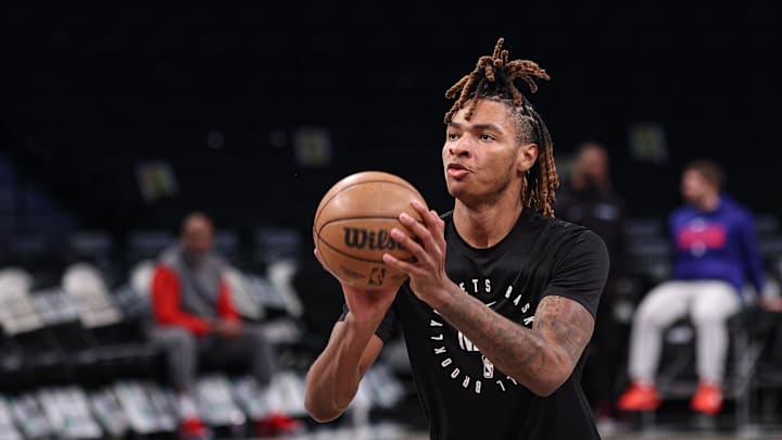 Jan 4, 2025; Brooklyn, New York, USA; Brooklyn Nets forward Noah Clowney (21) warms up before the game against the Philadelphia 76ers at Barclays Center. Mandatory Credit: Vincent Carchietta-Imagn Images Jan 4, 2025; Brooklyn, New York, USA; Brooklyn Nets forward Noah Clowney (21) warms up before the game against the Philadelphia 76ers at Barclays Center. Mandatory Credit: Vincent Carchietta-Imagn Images