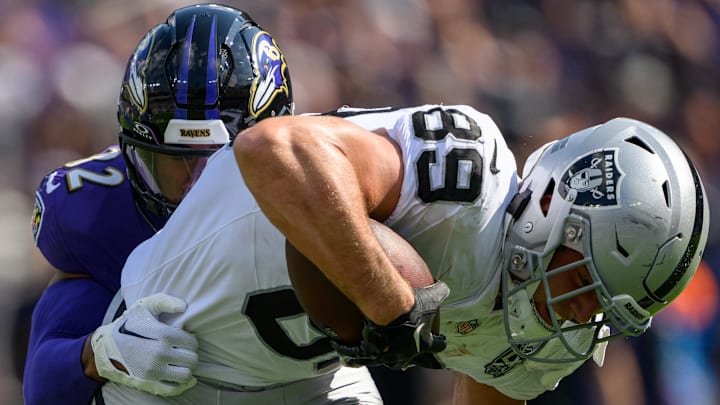 Las Vegas Raiders tight end Brock Bowers. Mandatory Credit: Reggie Hildred-Imagn Images