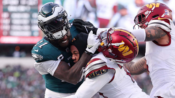 Philadelphia Eagles wide receiver A.J. Brown and Washington Commanders cornerback Marshon Lattimore Philadelphia Eagles wide receiver A.J. Brown and Washington Commanders cornerback Marshon Lattimore