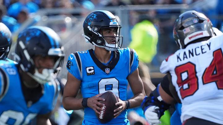 Carolina Panthers quarterback Bryce Young (9) looks to pass during the second half Carolina Panthers quarterback Bryce Young (9) looks to pass during the second half