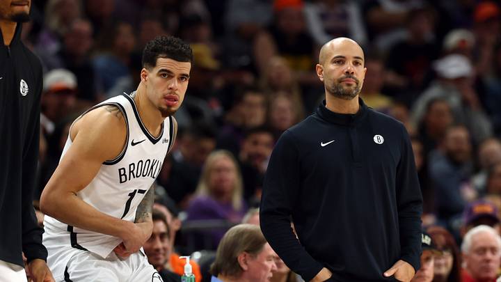 Jan 27, 2026; Phoenix, Arizona, USA; Brooklyn Nets forward Michael Porter Jr. (17) and head coach Jordi Fernandez against the Phoenix Suns at Mortgage Matchup Center. Mandatory Credit: Mark J. Rebilas-Imagn Images Jan 27, 2026; Phoenix, Arizona, USA; Brooklyn Nets forward Michael Porter Jr. (17) and head coach Jordi Fernandez against the Phoenix Suns at Mortgage Matchup Center. Mandatory Credit: Mark J. Rebilas-Imagn Images