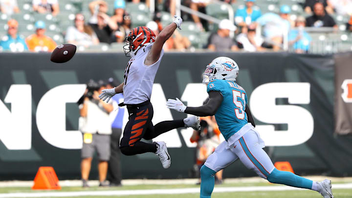 Aug 29, 2021; Cincinnati, Ohio, USA; Cincinnati Bengals wide receiver Trent Taylor (11)defended by