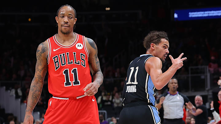 DeMar DeRozan, Chicago Bulls and Trae Young, Atlanta Hawks