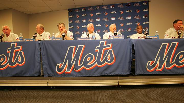 August 22, 2009; Queens, NY, USA; Bud Harrelson, Jerry Grote, Tom Seaver, Jerry Koosman, Nolan Ryan, Cleon Jones and Ron Swaboda spoke at a news conference as they recalled their amazing season before Saturday night's game at Citi Field. Mandatory Credit: Kevin R.Wexler-USA TODAY NETWORK