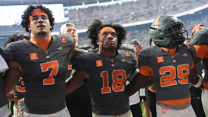 Tennessee running back DeSean Bishop (18) after a game between Tennessee and Auburn in Neyland Stadium in Knoxville, Tennessee, Oct. 3, 2026. Tennessee running back DeSean Bishop (18) after a game between Tennessee and Auburn in Neyland Stadium in Knoxville, Tennessee, Oct. 3, 2026.