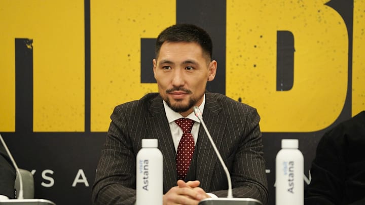 Janibek announcing his homecoming fight in Kazakhstan in 2025 Janibek announcing his homecoming fight in Kazakhstan in 2025