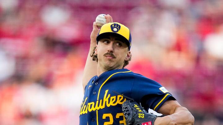 Milwaukee Brewers pitcher Brandon Sproat (23) throws a pitch in the second inning of the MLB National League Central game between the Cincinnati Reds and the Milwaukee Brewers at Great American Ball Park in downtown Cincinnati on Tuesday, June 23, 2026.