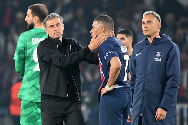 Luis Enrique and Kylian Mbappe