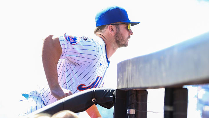 Mar 30, 2024; New York City, New York, USA;  New York Mets first baseman Pete Alonso (20) takes the