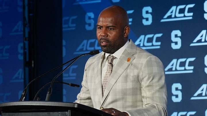 Jul 16, 2026; Charlotte, NC, USA; Syracuse head coach Fran Brown speaks to the media during Media Day at Hilton Charlotte Uptown. Mandatory Credit: Jim Dedmon-Imagn Images Jul 16, 2026; Charlotte, NC, USA; Syracuse head coach Fran Brown speaks to the media during Media Day at Hilton Charlotte Uptown. Mandatory Credit: Jim Dedmon-Imagn Images