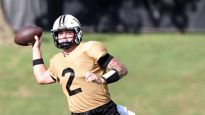 Quarterback Jared Curtis (2) participates in Vanderbilt’s football practice Thursday, August 13, 2026 at McGugin Practice Field. Quarterback Jared Curtis (2) participates in Vanderbilt’s football practice Thursday, August 13, 2026 at McGugin Practice Field.