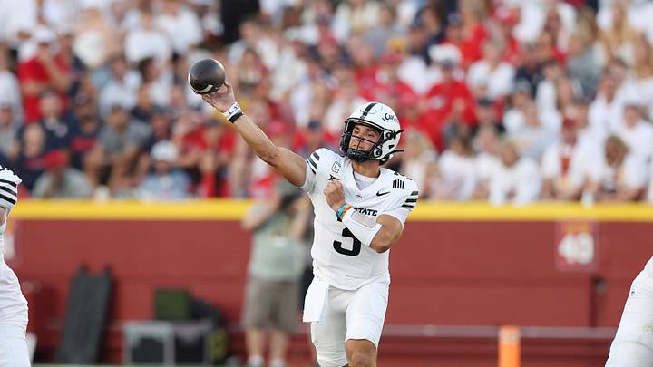Sep 27, 2025; Ames, Iowa, USA; Iowa State Cyclones quarterback Rocco Becht (3) throws a pass against the Arizona Wildcats during the first half at Jack Trice Stadium. Mandatory Credit: Reese Strickland-Imagn Images Sep 27, 2025; Ames, Iowa, USA; Iowa State Cyclones quarterback Rocco Becht (3) throws a pass against the Arizona Wildcats during the first half at Jack Trice Stadium. Mandatory Credit: Reese Strickland-Imagn Images