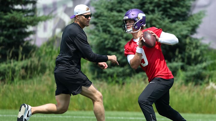  Minnesota Vikings quarterback J.J. McCarthy (9)  Mandatory Credit: Matt Krohn-Imagn Images