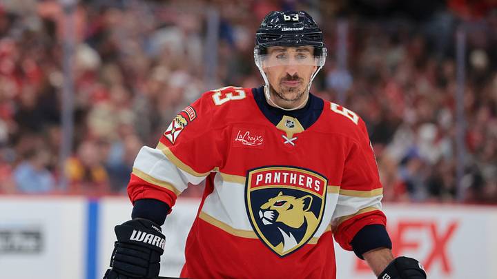 Dec 7, 2025; Sunrise, Florida, USA; Florida Panthers left wing Brad Marchand (63) looks on against the New York Islanders during the second period at Amerant Bank Arena. Mandatory Credit: Sam Navarro-Imagn Images Dec 7, 2025; Sunrise, Florida, USA; Florida Panthers left wing Brad Marchand (63) looks on against the New York Islanders during the second period at Amerant Bank Arena. Mandatory Credit: Sam Navarro-Imagn Images