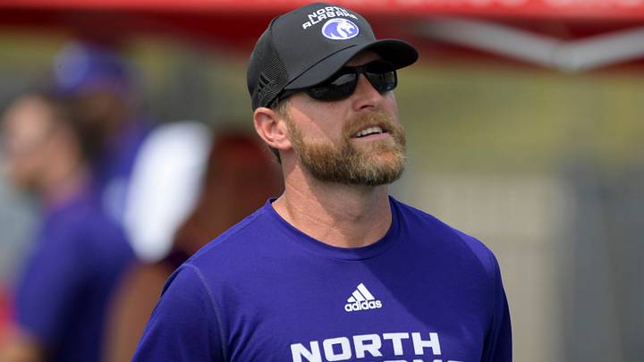 North Alabama head coach Brent Dearmon before the FCS Kickoff held at Cramton Bowl in Montgomery, Ala., on Saturday August 26, 2023.