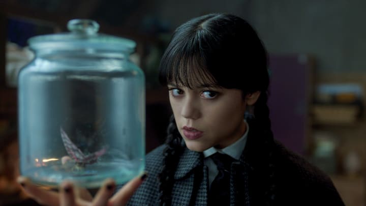 Wednesday. Jenna Ortega as Wednesday Addams in episode 207 of Wednesday. Wednesday. Jenna Ortega as Wednesday Addams in episode 207 of Wednesday.