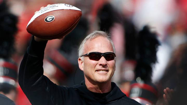 Former Georgia football coach Mark Richt is honored during the halftime of a college football game between Missouri and Georgia in Athens, Ga., on Saturday, Nov. 6, 2021.

News Joshua L Jones