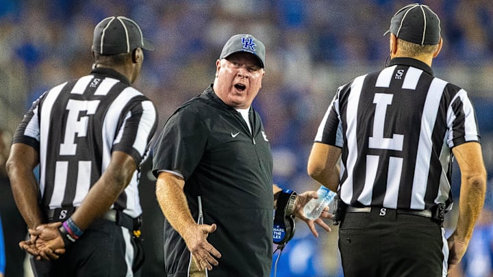 Mark Stoops yelling at the referees