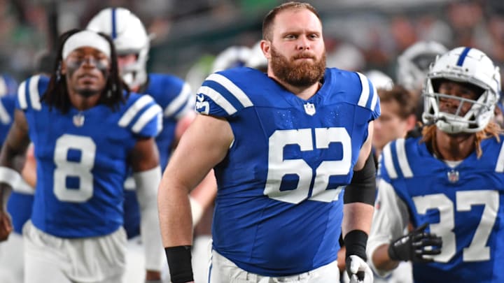 Indianapolis Colts center Wesley French against the Philadelphia Eagles at Lincoln Financial Field. Indianapolis Colts center Wesley French against the Philadelphia Eagles at Lincoln Financial Field.