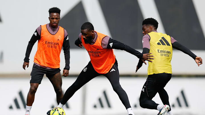Vinicius Jr, Antonio Rudiger et Aurélien Tchouaméni
