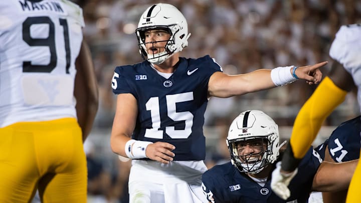 Penn State quarterback Drew Allar (15) 