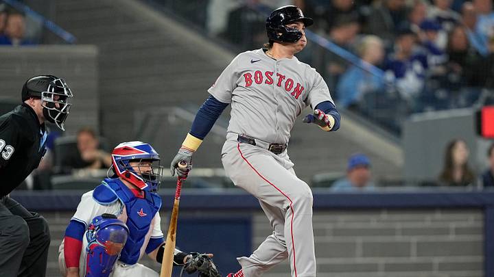 Apr 29, 2025; Toronto, Ontario, CAN; Boston Red Sox first baseman Triston Casas (36) hits a single against the Toronto Blue Jays during the eighth inning at Rogers Centre. Mandatory Credit: John E. Sokolowski-Imagn Images Apr 29, 2025; Toronto, Ontario, CAN; Boston Red Sox first baseman Triston Casas (36) hits a single against the Toronto Blue Jays during the eighth inning at Rogers Centre. Mandatory Credit: John E. Sokolowski-Imagn Images