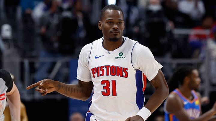 Feb 25, 2026; Detroit, Michigan, USA; Detroit Pistons guard Javonte Green (31) celebrates after a three-point basket in the second half against the Oklahoma City Thunder at Little Caesars Arena. Mandatory Credit: Rick Osentoski-Imagn Images Feb 25, 2026; Detroit, Michigan, USA; Detroit Pistons guard Javonte Green (31) celebrates after a three-point basket in the second half against the Oklahoma City Thunder at Little Caesars Arena. Mandatory Credit: Rick Osentoski-Imagn Images