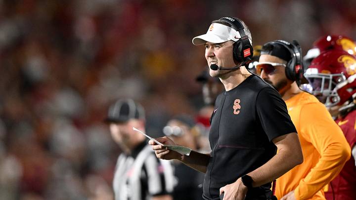 Oct 3, 2026; Los Angeles, California, USA; USC Trojans head coach Lincoln Riley looks on against the Washington Huskies during the third quarter at United Airlines Field at Los Angeles Memorial Coliseum. Mandatory Credit: Griffin Hooper-Imagn Images Oct 3, 2026; Los Angeles, California, USA; USC Trojans head coach Lincoln Riley looks on against the Washington Huskies during the third quarter at United Airlines Field at Los Angeles Memorial Coliseum. Mandatory Credit: Griffin Hooper-Imagn Images