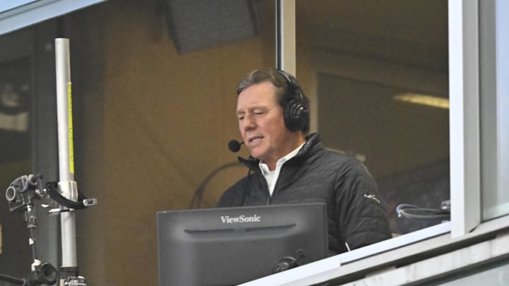 Sep 28, 2022; Cleveland, Ohio, USA; Cleveland Guardians television broadcaster Rick Manning during a game between the Guardians and the Tampa Bay Rays at Progressive Field. Mandatory Credit: David Richard-Imagn Images Sep 28, 2022; Cleveland, Ohio, USA; Cleveland Guardians television broadcaster Rick Manning during a game between the Guardians and the Tampa Bay Rays at Progressive Field. Mandatory Credit: David Richard-Imagn Images