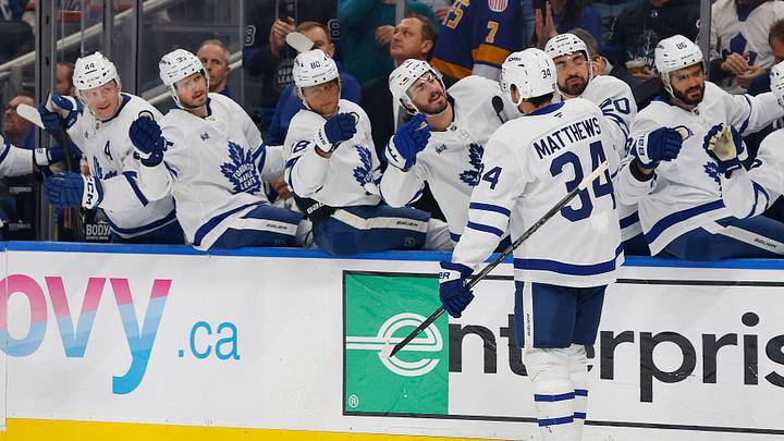 Oct 24, 2026; Edmonton, Alberta, CAN; The Toronto Maple Leafs celebrate a second-period goal by forward Auston Matthews (34) against the Edmonton Oilers at Rogers Place. Mandatory Credit: Perry Nelson-Imagn Images Oct 24, 2026; Edmonton, Alberta, CAN; The Toronto Maple Leafs celebrate a second-period goal by forward Auston Matthews (34) against the Edmonton Oilers at Rogers Place. Mandatory Credit: Perry Nelson-Imagn Images