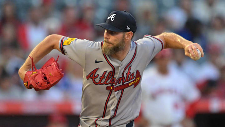 Apr 6, 2026; Anaheim, California, USA; Atlanta Braves pitcher Chris Sale (51) delivers to the plate in the first inning against the Los Angeles Angels at Angel Stadium. Mandatory Credit: Jayne Kamin-Oncea-Imagn Images Apr 6, 2026; Anaheim, California, USA; Atlanta Braves pitcher Chris Sale (51) delivers to the plate in the first inning against the Los Angeles Angels at Angel Stadium. Mandatory Credit: Jayne Kamin-Oncea-Imagn Images