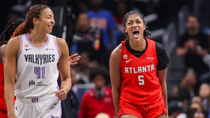 Kiah Stokes, Golden State Valkyries and Angel Reese, Atlanta Dream Kiah Stokes, Golden State Valkyries and Angel Reese, Atlanta Dream