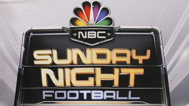 Aug 28, 2016; Jacksonville, FL, USA;  A Sunday Night Football banner is hung in the end zone during