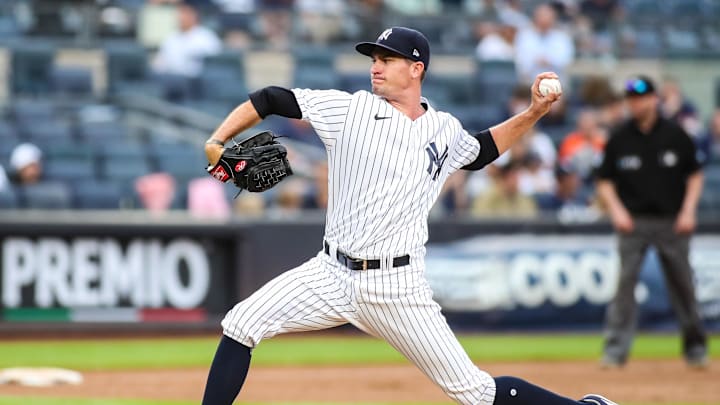 Sep 5, 2021; Bronx, New York, USA; New York Yankees pitcher Andrew Heaney (38) at Yankee Stadium.