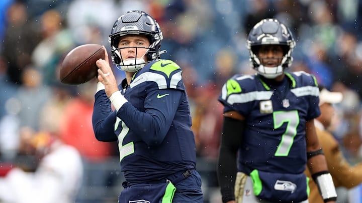 Seattle Seahawks QBs Drew Lock and Geno Smith