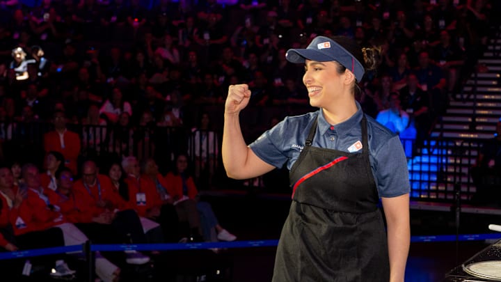 Joana Mendes wins World’s Fastest Pizza Maker - credit: Domino's