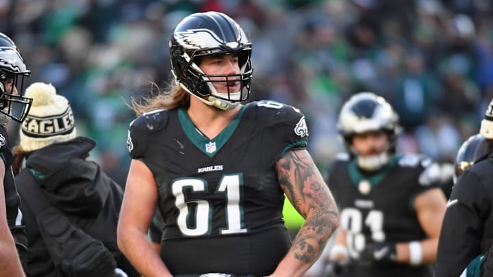 Philadelphia Eagles center Nick Gates (61) against the New York Giants at Lincoln Financial Field Philadelphia Eagles center Nick Gates (61) against the New York Giants at Lincoln Financial Field