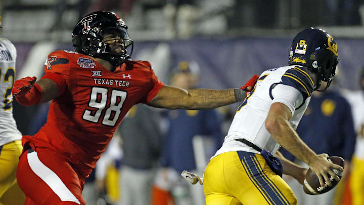 Dec 16, 2023; Shreveport, LA, USA; Texas Tech Red Raiders defensive linemen E'Maurion Banks (98)