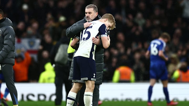 Lucas Bergvall and Ange Postecoglou 