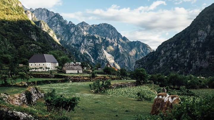 Theth village in the middle of Albanian Accursed mountains...