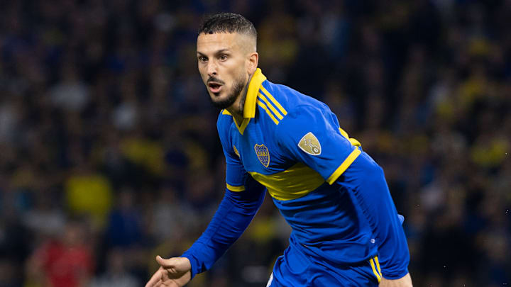Dar'o Benedetto of Boca Juniors seen during a Copa... Dar'o Benedetto of Boca Juniors seen during a Copa...