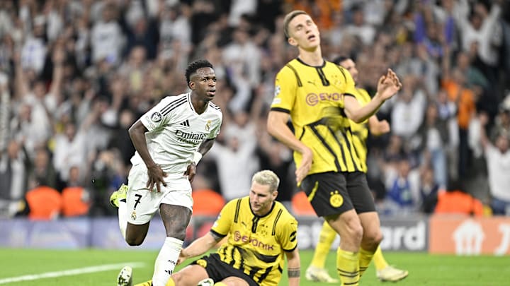 Vinicius Junior bejubelt seinen Dreierpack Vinicius Junior bejubelt seinen Dreierpack