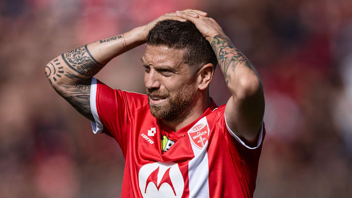 Alejandro Gomez of AC Monza looks dejected during the Serie...