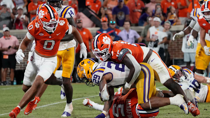 Clemson Tigers defensive end Jahiem Lawson finished with two sacks in the team's win over Boston College. 