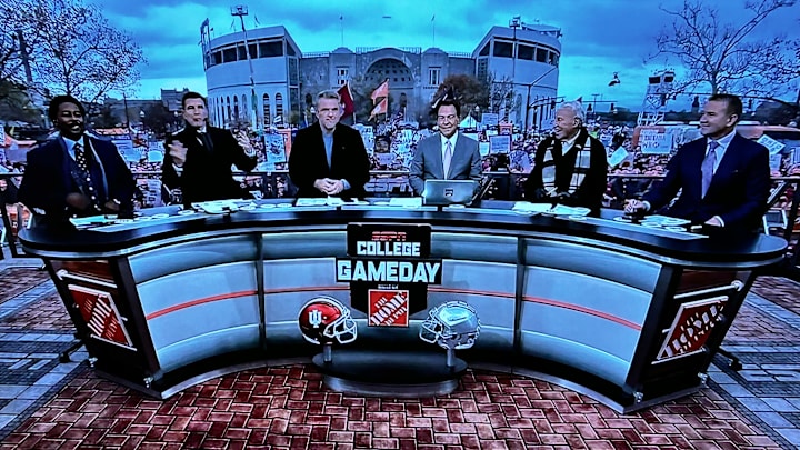 ESPN College GameDay crew live in Columbus, Ohio on Nov. 23, 2024. ESPN College GameDay crew live in Columbus, Ohio on Nov. 23, 2024.