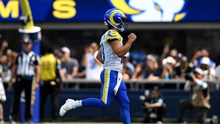 Aug 22, 2026; Inglewood, California, USA; Los Angeles Rams quarterback Stetson Bennett IV (13) celebrates after a Los Angeles Rams first down during the second quarter against the New Orleans Saints at SoFi Stadium. Mandatory Credit: Griffin Hooper-Imagn Images Aug 22, 2026; Inglewood, California, USA; Los Angeles Rams quarterback Stetson Bennett IV (13) celebrates after a Los Angeles Rams first down during the second quarter against the New Orleans Saints at SoFi Stadium. Mandatory Credit: Griffin Hooper-Imagn Images