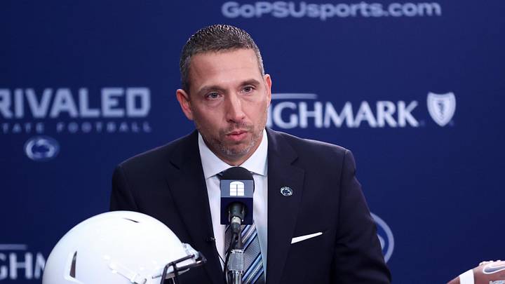 Penn State Nittany Lions head coach Matt Campbell answers questions from the media. Penn State Nittany Lions head coach Matt Campbell answers questions from the media.