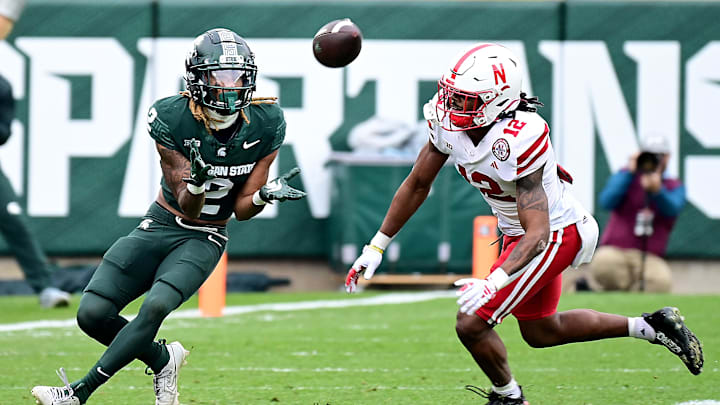 Nov 4, 2023; East Lansing, Michigan, USA; Michigan State Spartans wide receiver Tyrell Henry (2)